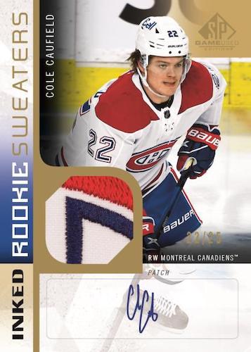 2021-22-SP-Game-Used-Hockey-Cards-Inked-Rookie-Sweaters-Cole-Caufield-RC